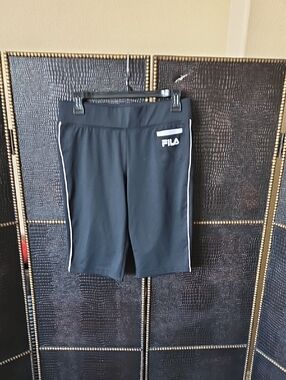 Fila Black Men's Athletic Shorts with White Piping